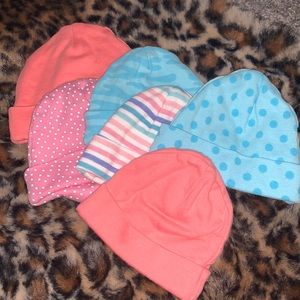 Lot of baby caps 0-6 months